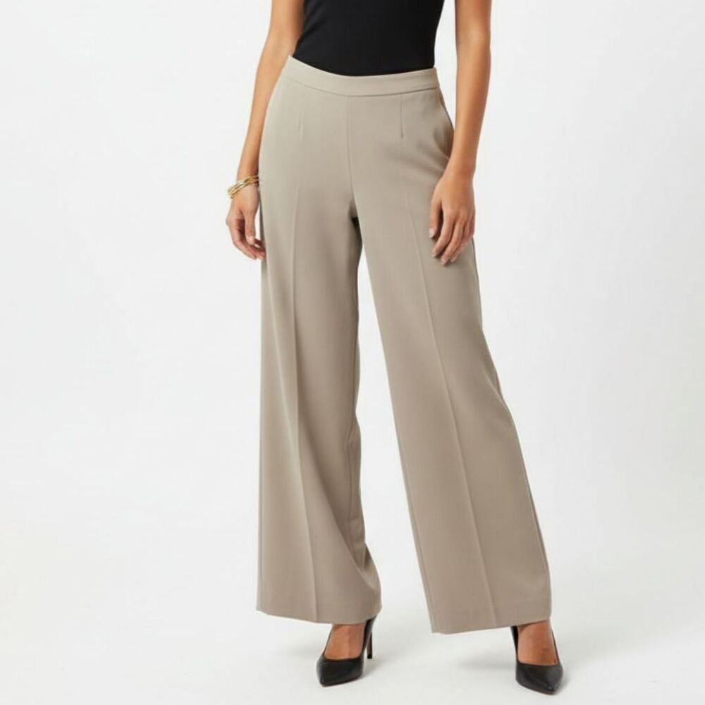 Yansi Fugel Tan Straight Leg Trouser Pants 6
